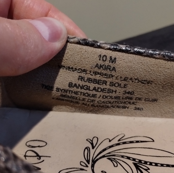 Impo Snake Skin Print Loafers Flats Shoes size 10 animal print taupe graige - Picture 6 of 7